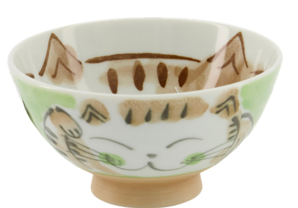 Kawaii Bowls, Rice Fuku Cat Green 300ml - B916300