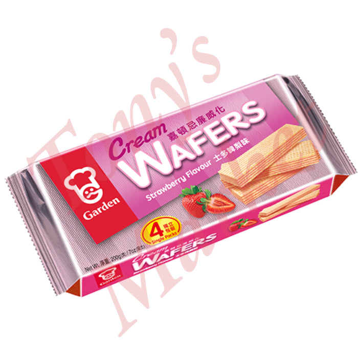 Garden - Cream Wafers Strawberry Flavour (4 Single Packs) 200g