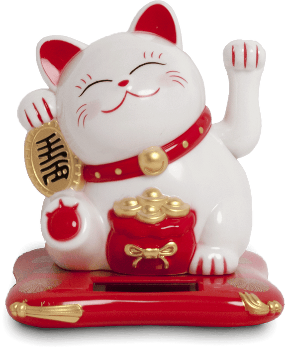 Solar-Powered Lucky Cat White (02)