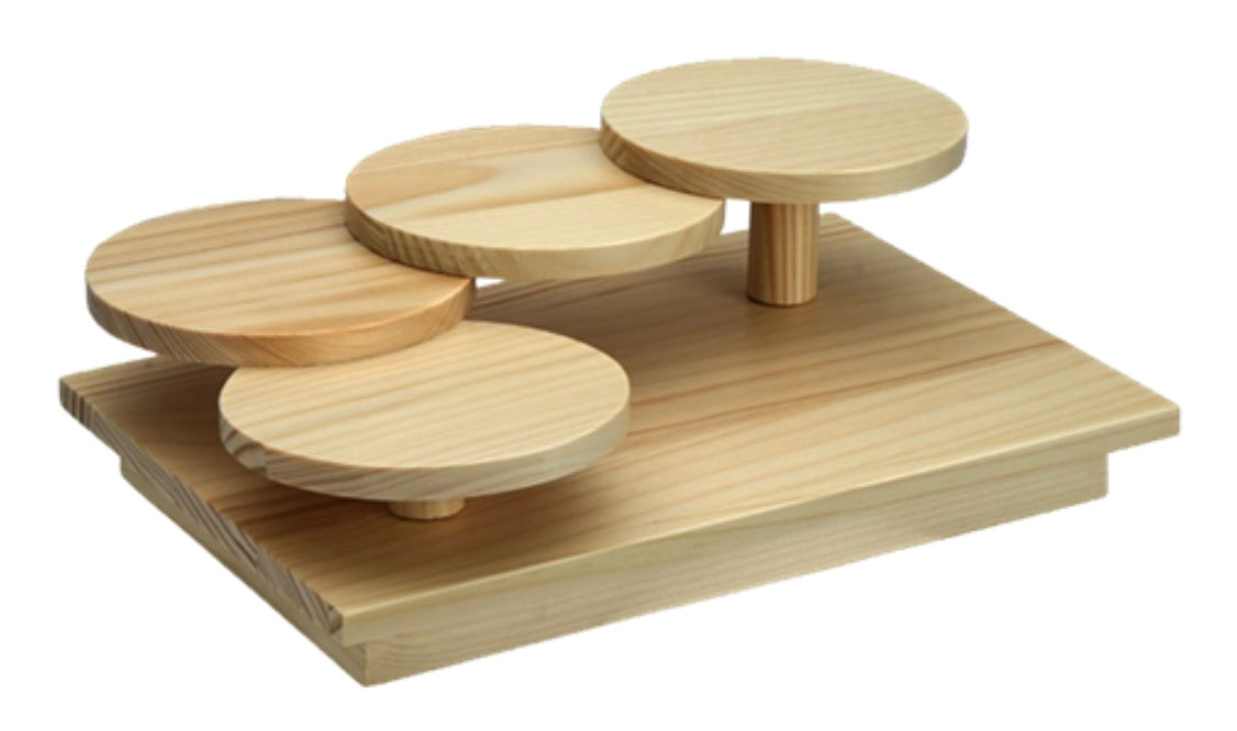 Wooden Sushi Geta Round Stairs 26x18x9cm - B917859