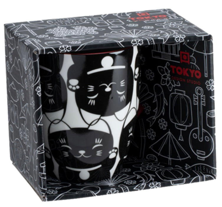 Kawaii Mug, Lucky Cat Black Giftbox  380ml - B917616