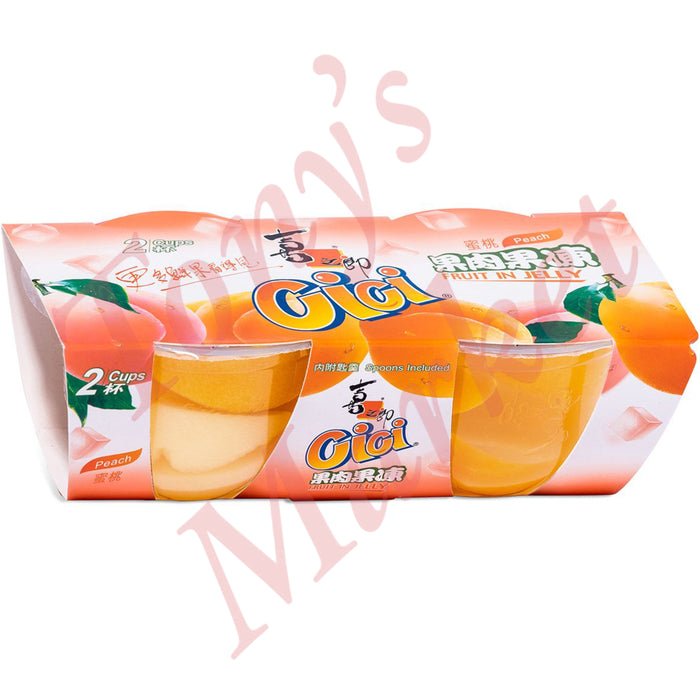 CiCi - Peach Fruit Jelly 2 Cups 喜之郎 蜜桃果肉果冻 (2杯) 400g