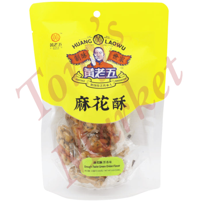 HLW - Dough Twist Scallion Flavour 黄老五 麻花酥葱香味 160g