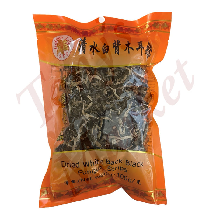 Golden Lily-Dried White Back Black Fungus Strips 金百合 清水白背木耳丝100g