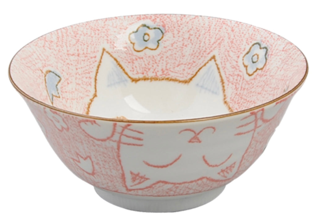 Kawaii Bowls, Lucky Cat Tayo Pink 500ml - B92106