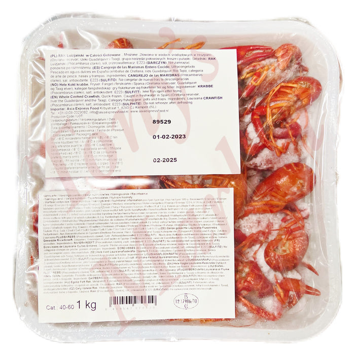 FROZEN WHOLE COOKED CRAWFISH 1kg