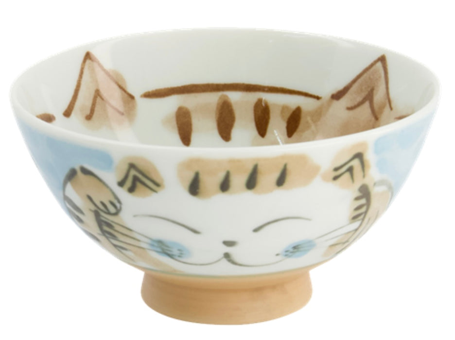 Kawaii Bowls, Rice Fuku Cat Blue 300ml - B916298