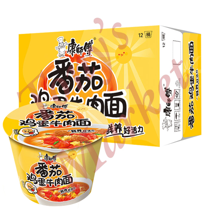 康师傅 番茄鸡蛋牛肉面 KSF Tamato Egg Beef Noodle Cup (102g x 12 Pcs)