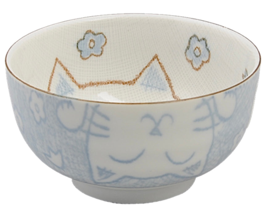 Cat Bowl, Lucky Cat Tayo Bowl Blue 300ml - B92094