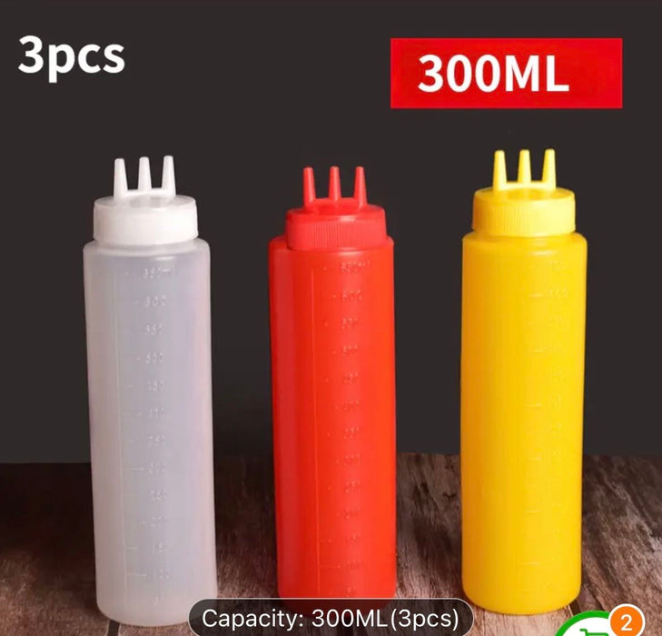 BBQ Sauce Plastic Bottle 3 Piece Pack