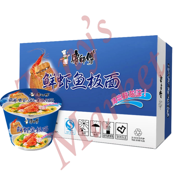 康师傅 鲜虾鱼板面 KSF Seafood Flavour Noodle Cup (102g x 12 Pcs)