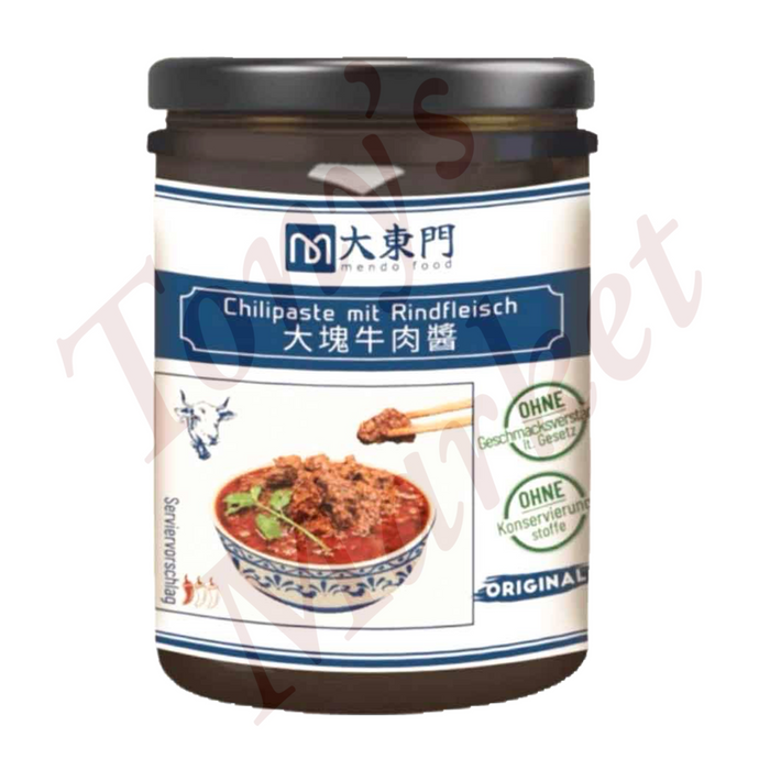 MenDon Food Chilipaste mit Rindfleisch 190g（大块牛肉酱）