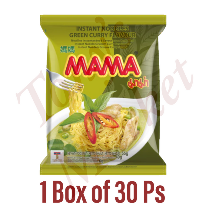 MAMA Shrimp Green Curry Flavour Noodles Whole Box【绿咖喱风味面】