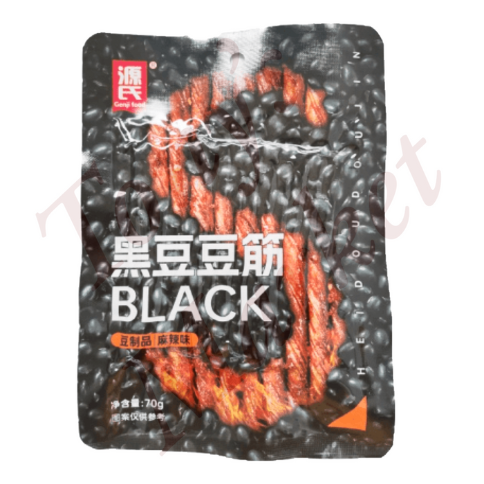 Genji Food-Spicy Black Beancurd Curly Stripe 70g 源氏黑豆豆筋 麻辣味70g