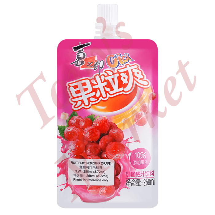 CICI - Fruit Flavoured Jelly Drink Grape Flavour 258ml 喜之郎 果粒爽 红葡萄汁饮料