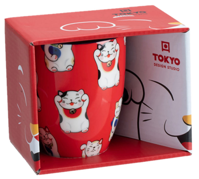 Kawaii Mug, Lucky Cat Red Giftbox 380ml - B917628