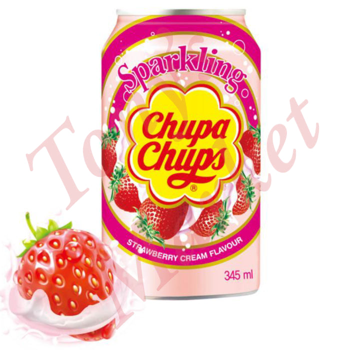 Chupa Chups Sparkling Strawberry Cream Flavour 345ml