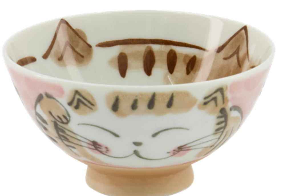 Kawaii Bowls, Rice Fuku Cat Pink 300ml - B916297