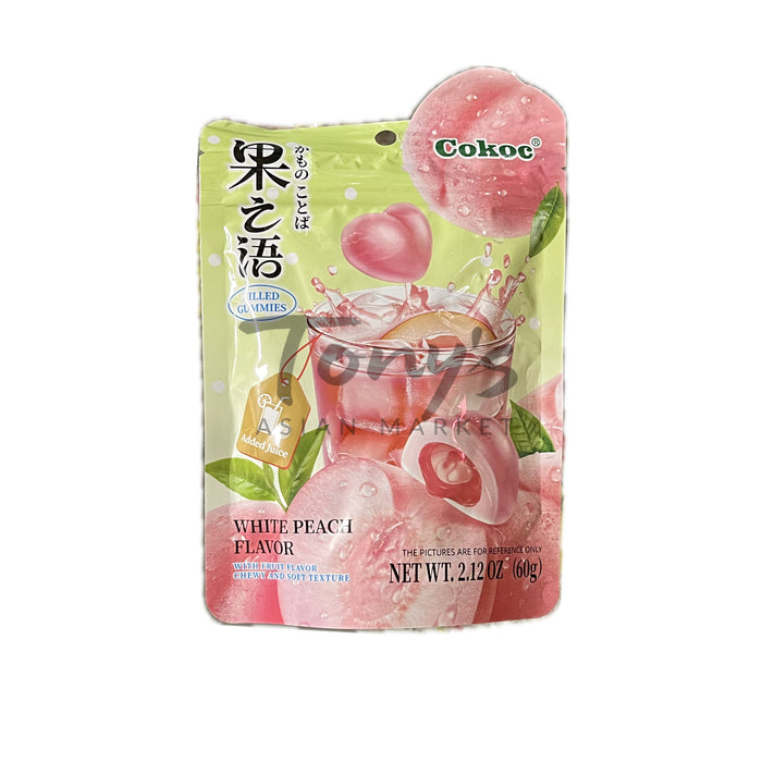 Cokoc Filled Gummies White Peach Flavor 60g