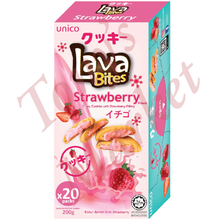 UNICO - Lava Bites Strawberry Flavour  (x20 Packs) 200g