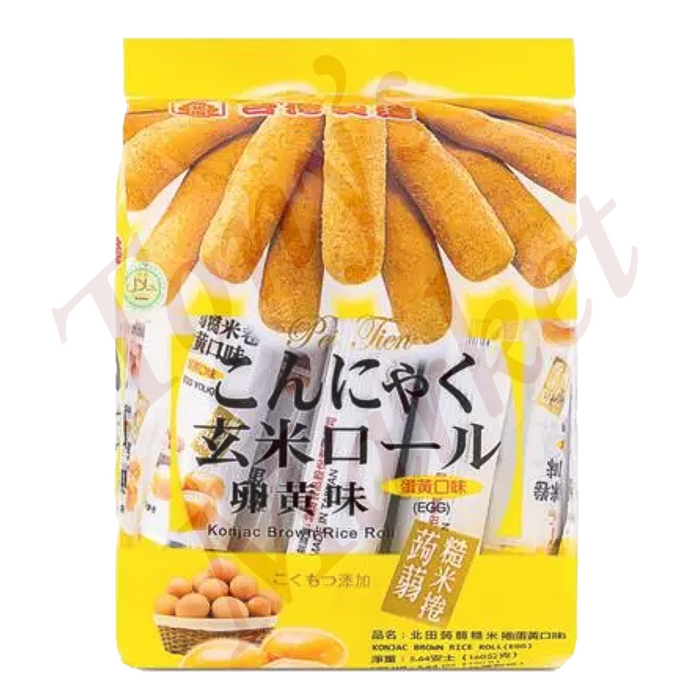 Pei Tien Konjac Brown Rice Roll Egg Yolk Flavor 160g（北田糙米卷 蛋黄口味）