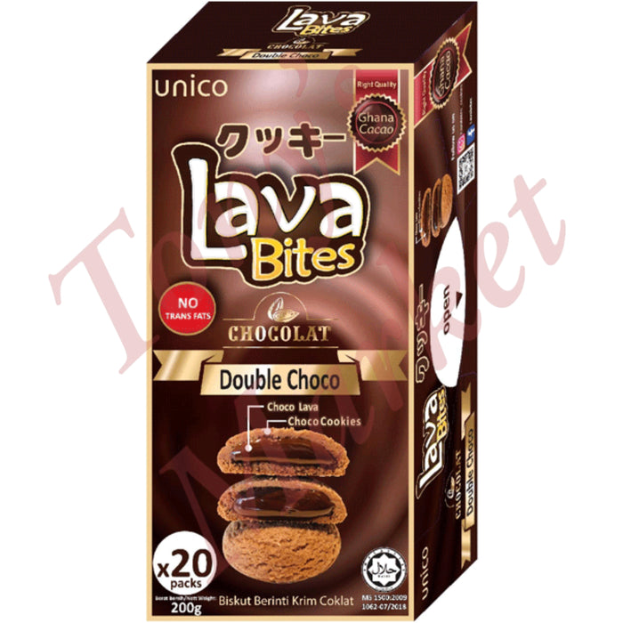 UNICO - Lava Bites Double Choco Flavour  (x20 Packs) 200g