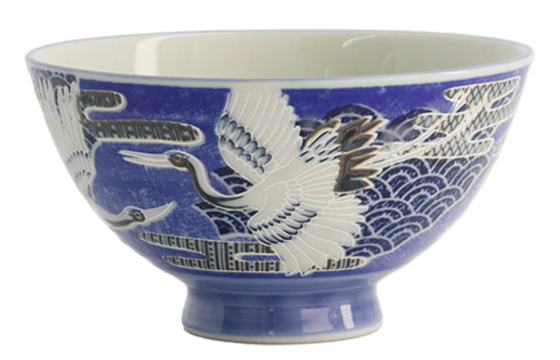 Kawail Bowls, Rice Crane Blue 300ml - B920978