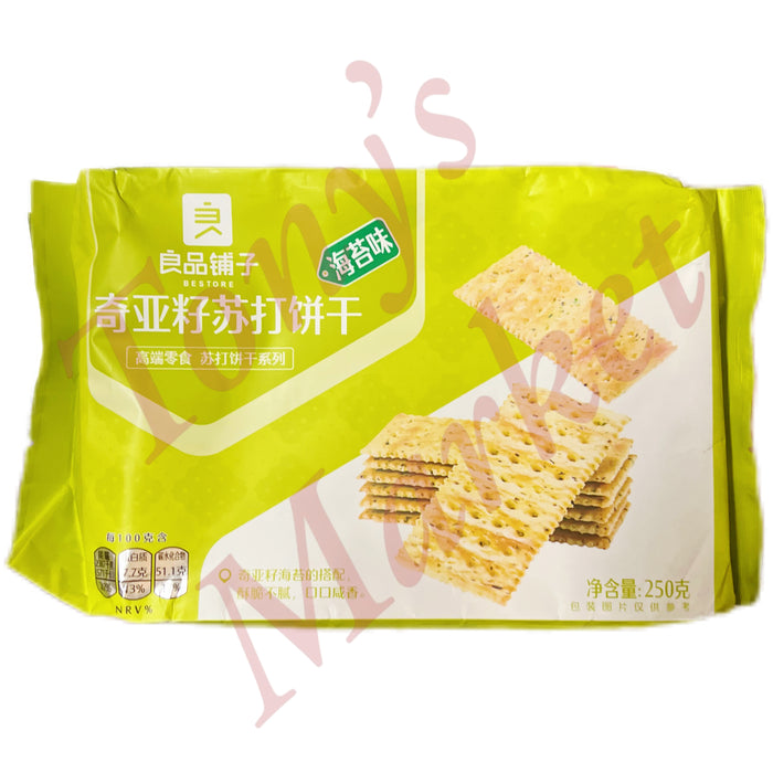 BESTORE - Chia Seed Soda Cracker Seaweed Flavour 良品铺子 奇亚籽苏打饼干 海苔味 250g