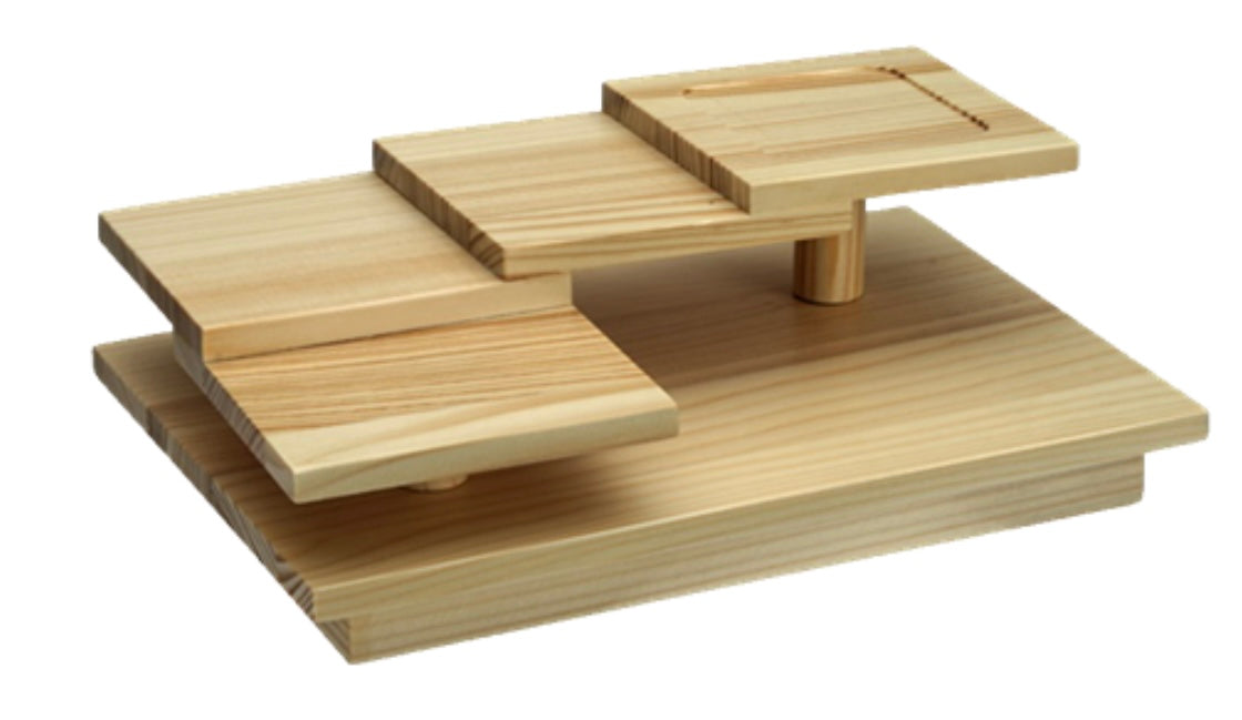 Wooden Sushi Geta Square Stairs 25x17x8cm - B917858