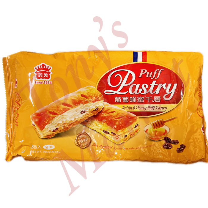 YM - Raisin & Honey Puff Pastry (8pcs) 義美 葡萄蜂蜜千层 96g