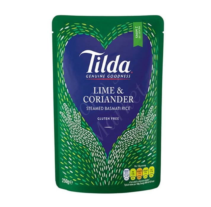 Tilda - Lime & Coriander Steamed Basmati Rice (Gluten Free) 250g