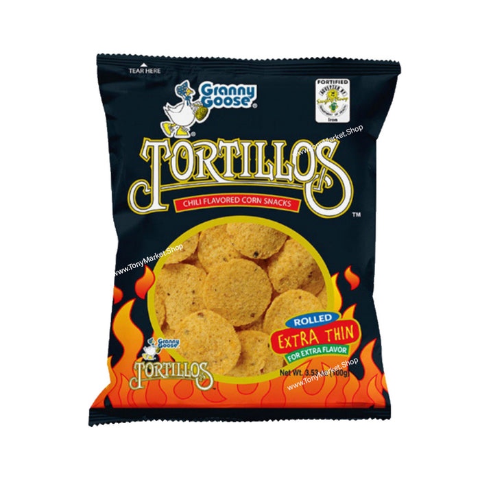 Granny Goose Tortillos Chili Flavored Rolled Extra Thin 100g