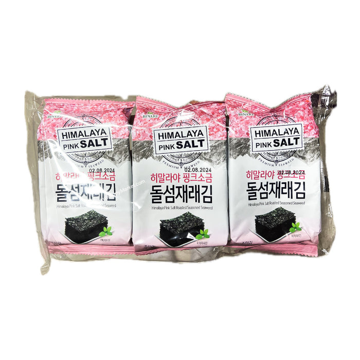 BINARI Himalaya Pink Salt Roadted Seasoned Seaweed 3x4g