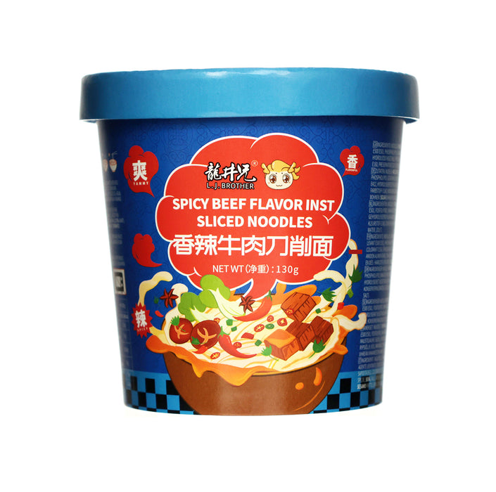 L.J. Brother Spicy Beef Flavor Instant Sliced Noodles 130g