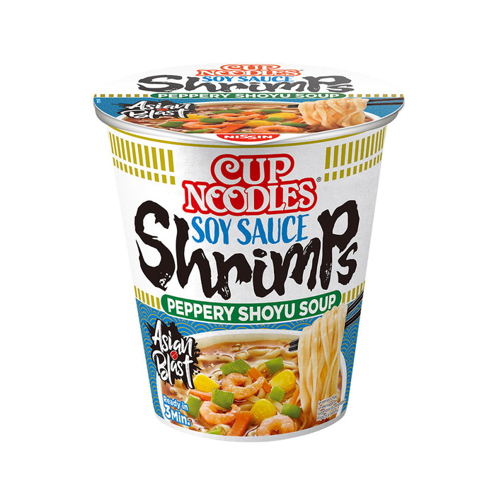 NISSIN Cup Soy Sauce Shrimps Pepper Shoyu Soup 63g