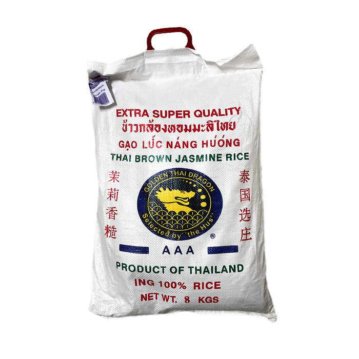 Golden Dragon Extra Super Quality Thai Brown Jasmine Rice 8kg