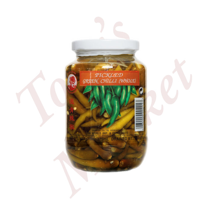 Cock Brand - Pickled Green Chilli (Whole) 454g