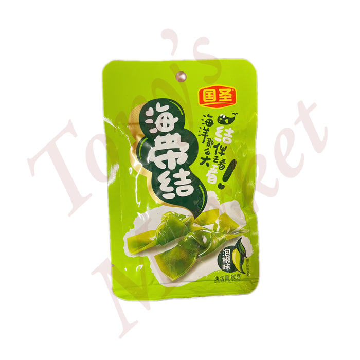 GS - Preserved Seaweed Kelp Knot Pickled Chilli Flavour (国圣 海带结）60g