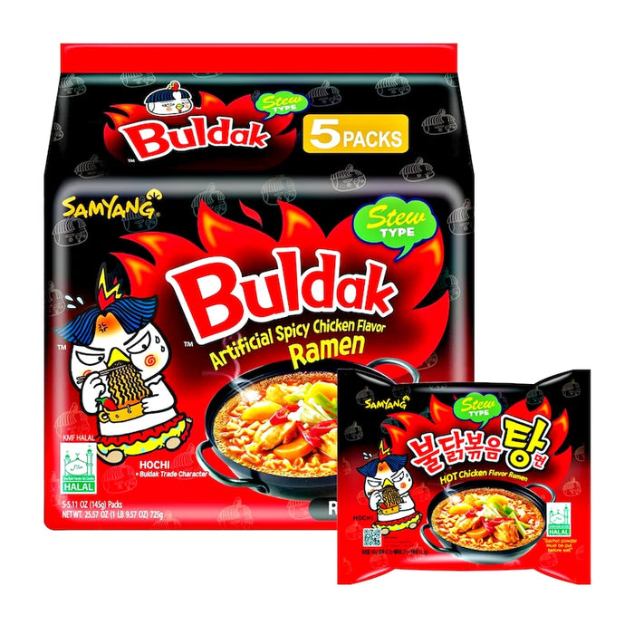 SAMYANG Buldak Stew Type Spicy Chicken Flavour Ramen 145g x 5 Packs