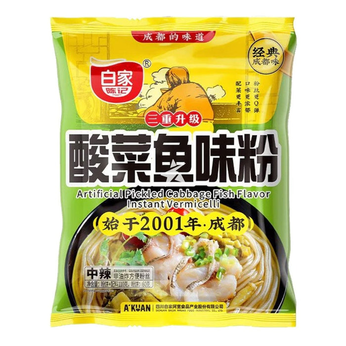 BAIJIA Artificial Pickled Cabbage Fish Flavour Instant Vermicelli 110g （白家 酸菜鱼味粉）