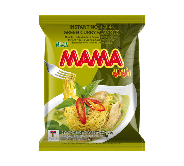 Mama Instant Noodels Green Curry Flavour 55g