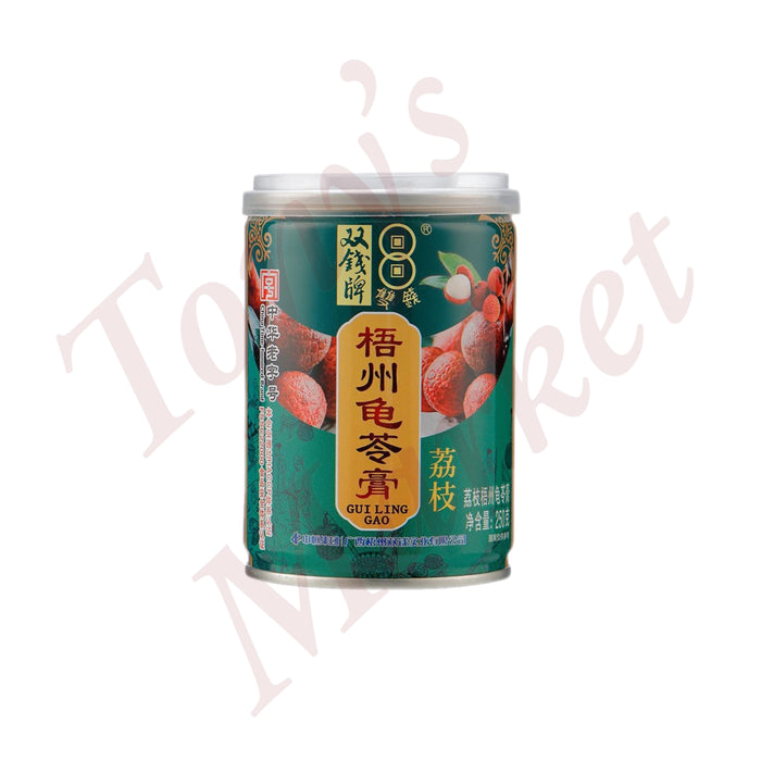 China Time-Honored Brand - Lychee Herbal Jelly  (中华老字号 双钱牌 荔枝梧州龟苓膏) 250g