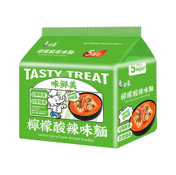 BAIXIANG Lemon Spicy Flavour Instant Noodles 88g x 5 Packs