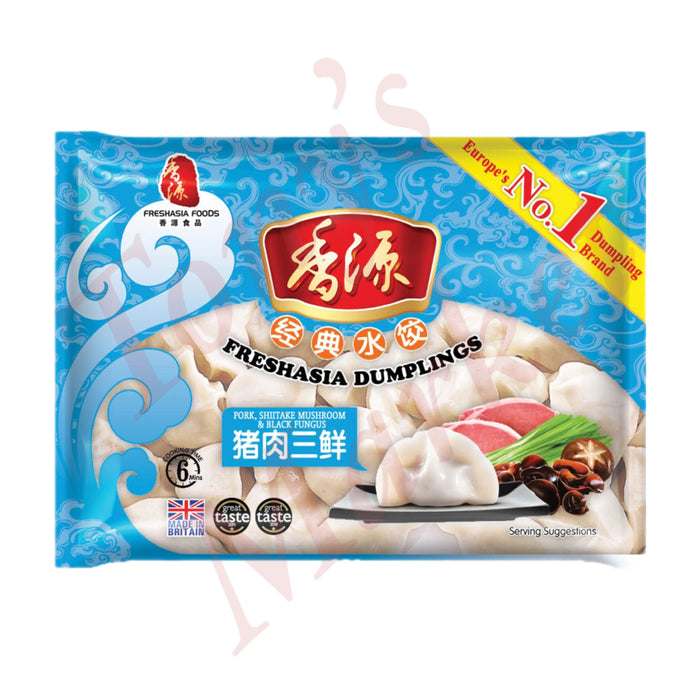 FRESH ASIA - Dumplings (Pork, Shiitake Mushroom & Black Mushroom) 香源 经典水饺 猪肉三鲜 400g