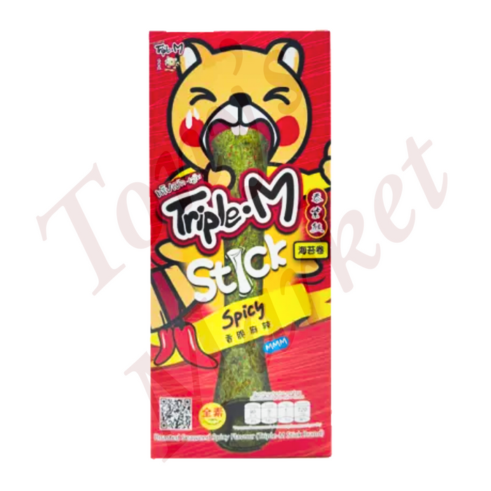 Triple•M Stick Roasted Seaweed Spicy Flavour 3gx9packet