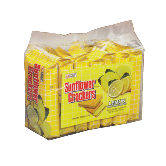 Croley Foods Sunflower Crackers - Lemon Flavor Cream Sandwich 7 Packs x 27g (189g)