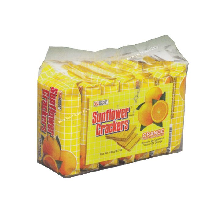 Croley Foods Sunflower Crackers - Orange Flavor Cream Sandwich 7 Packs x 27g (189g)