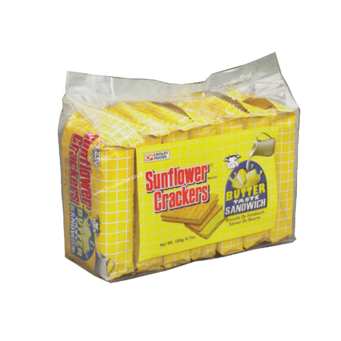 Croley Foods Sunflower Crackers - Butter Taste Sandwich 7 Packs x 27g (189g)