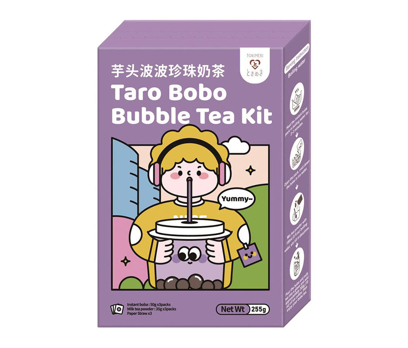 TOKIMEKI Taro Bobo Bubble Tea Kit (50g x 3 Packs) 255g