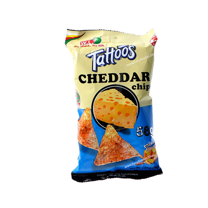 W.L. Tattoos Cheddar Chips Cheese Flavor 56g